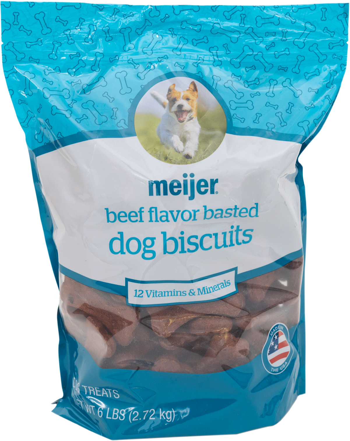 slide 1 of 5, Meijer Beef Basted Dog Biscuits, 6 lb