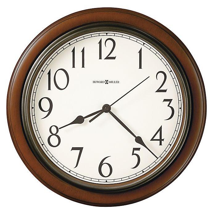 slide 1 of 1, Howard Miller Kalvin Wall Clock - Cherry Finish, 15.25 in