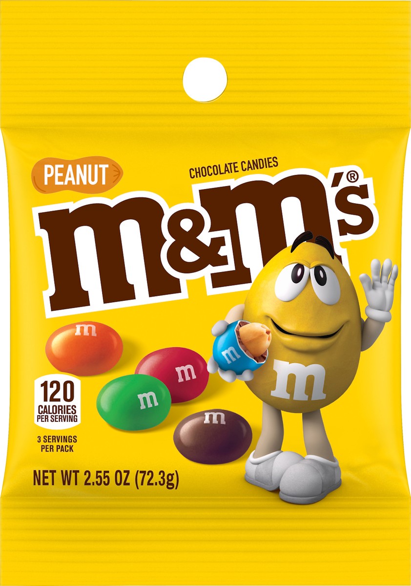 slide 1 of 10, M&M's Peanut Chocolate Candies 2.55 oz, 2.55 oz