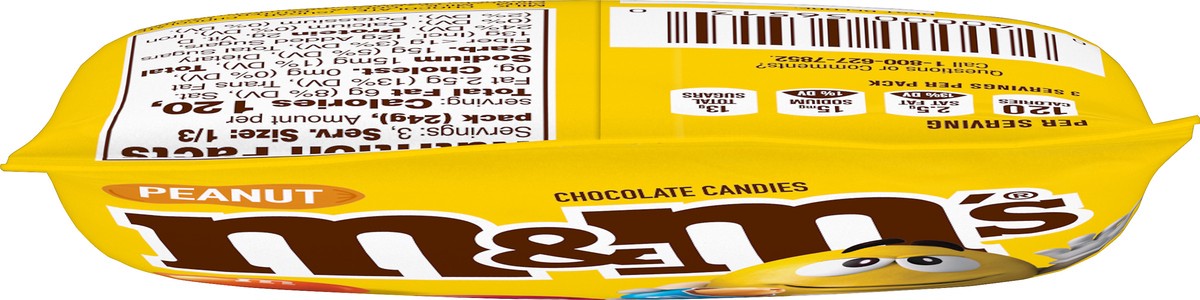 slide 7 of 10, M&M's Peanut Chocolate Candies 2.55 oz, 2.55 oz