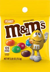 M&M'S Peanut Milk Chocolate Candy, 2.55 oz Bag