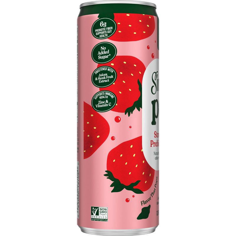 slide 11 of 11, Simply Pop Prebiotic Soda Strawberry Drink, 12 oz. can, 12 fl oz