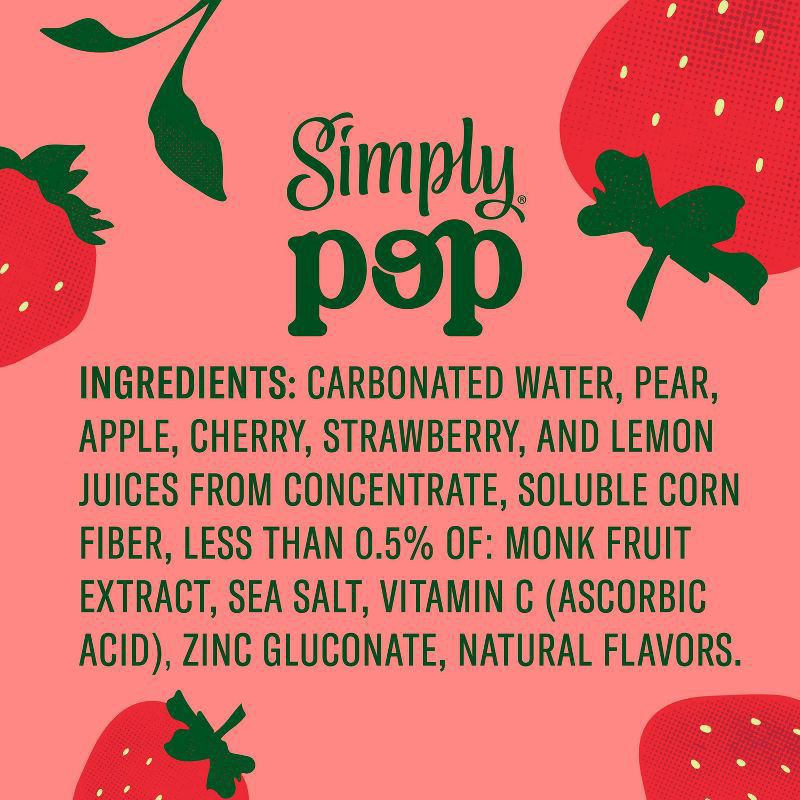 slide 6 of 11, Simply Pop Prebiotic Soda Strawberry Drink, 12 oz. can, 12 fl oz