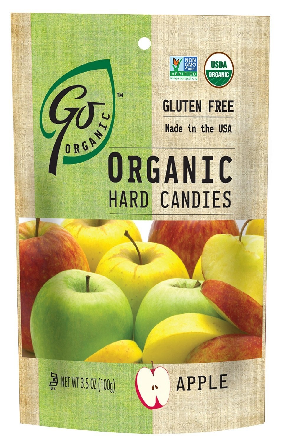 slide 1 of 2, GoOrganic Hard Candies, Organic, Apple, 3.5 oz