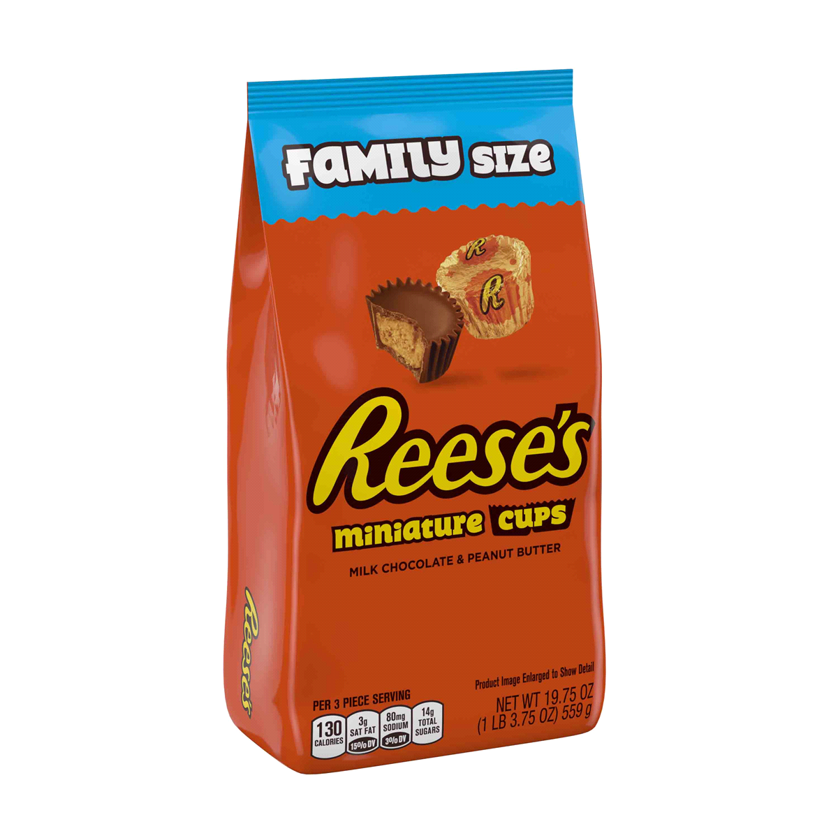 slide 4 of 10, Reese's Miniature Peanut Butter Cups Family Bag, 19.75 oz