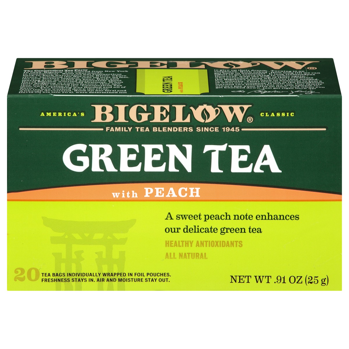 slide 6 of 11, Bigelow Green Tea with Peach - 20 ct, 20 ct