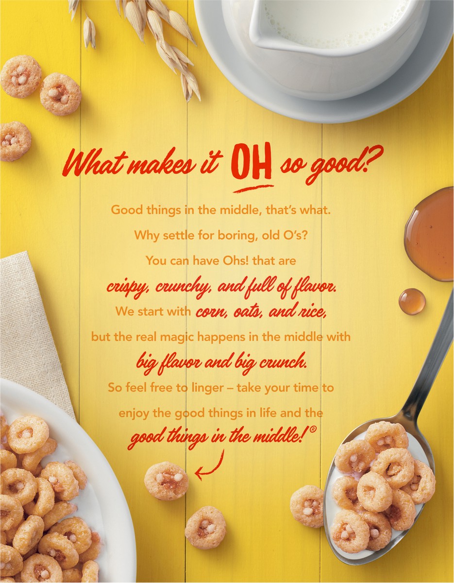 slide 8 of 9, Post Honey Oh!s cereal, Filled Ohs Breakfast Cereal, Breakfast Snacks, 10.5 oz – 1 count, 10.5 oz
