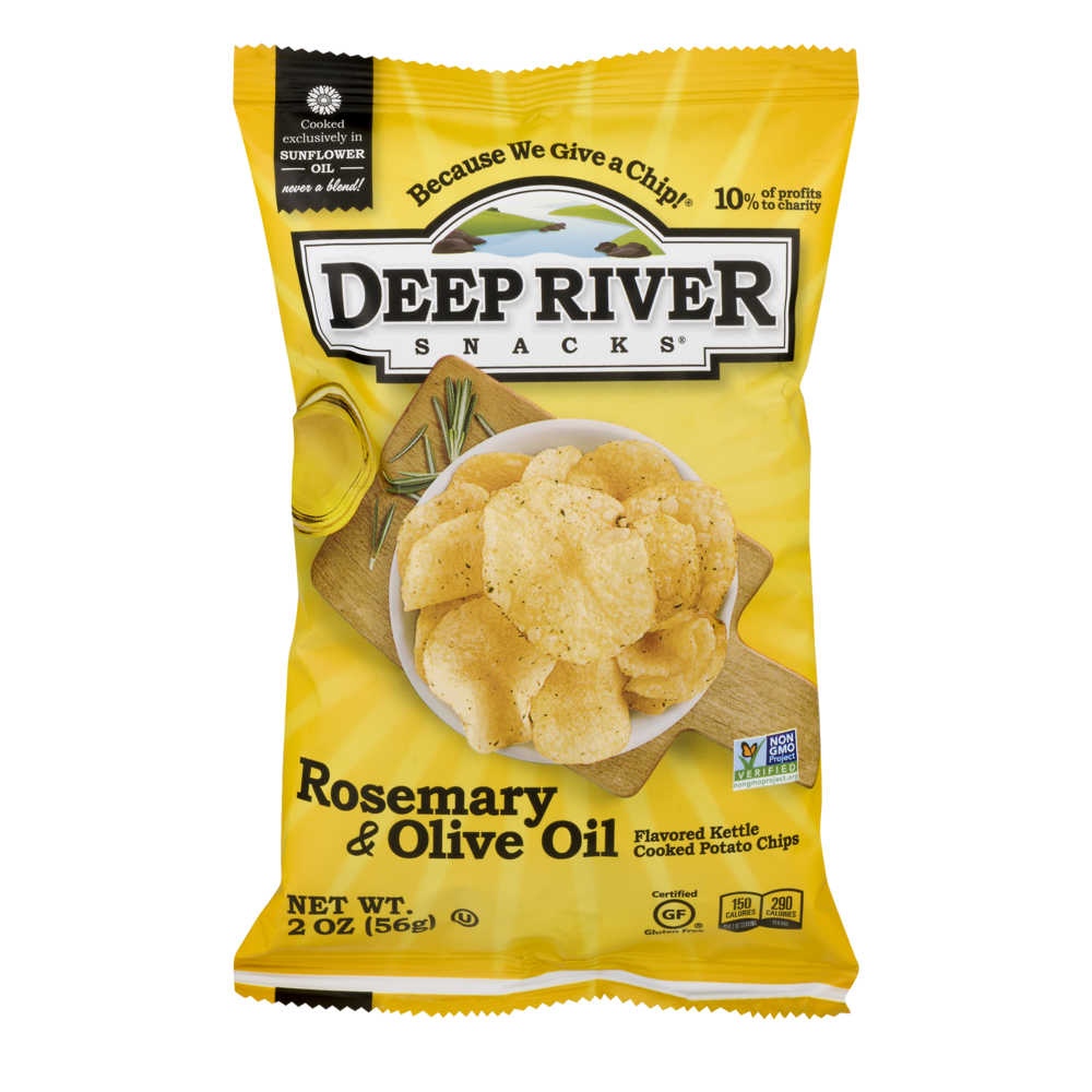 slide 1 of 1, Deep River Snacks Rosemary & Olive Oil Kettle Cooked Potato Chips, 2 oz