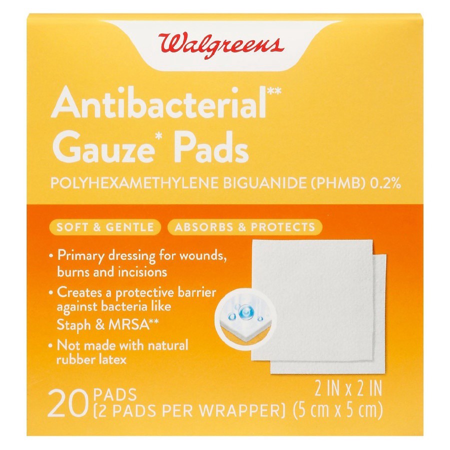 slide 1 of 5, Walgreens Antibacterial Gauze Pads, 20 ct