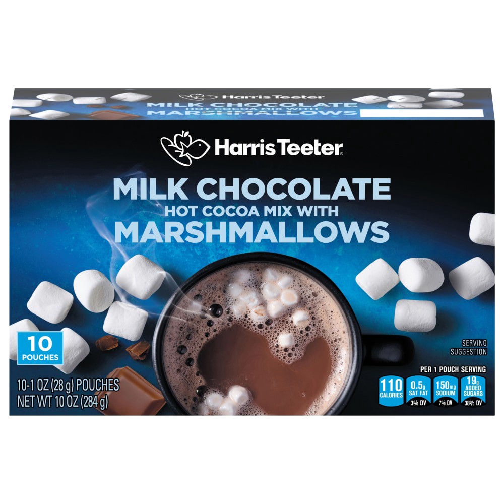 slide 1 of 2, Harris Teeter Hot Cocoa Mix - Mini Marshmallows - 10 oz, 10 ct; 1 oz