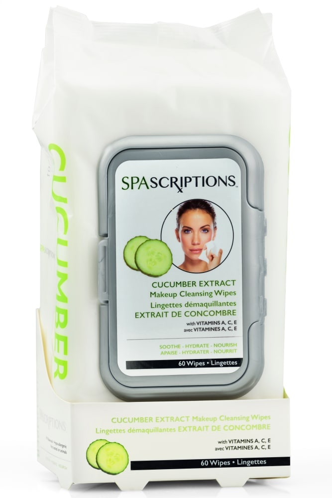 slide 1 of 1, Spascriptions Cucumber Extract Makeup Cleansing Wipes, 60 ct