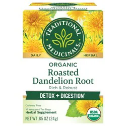 Traditional Medicinals Organic Roasted Dandelion Root Tea - Caffeine Free - 16 Bags