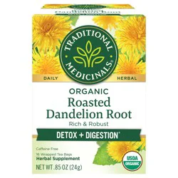 Traditional Medicinals Organic Roasted Dandelion Root Tea - Caffeine Free - 16 Bags
