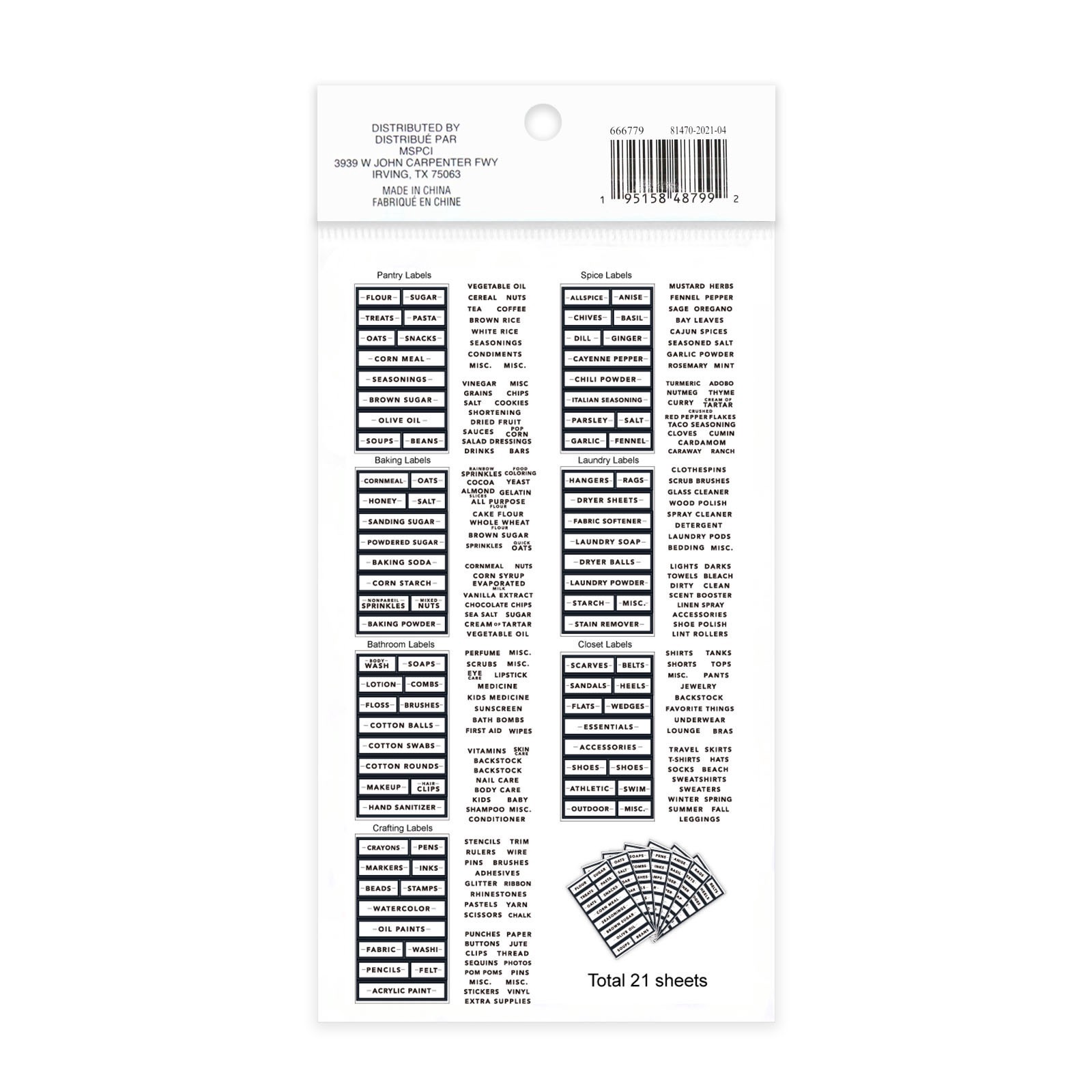 slide 6 of 6, Black Border Rectangle Household Label Stickers By Recollections, 3.88 in x 7 in