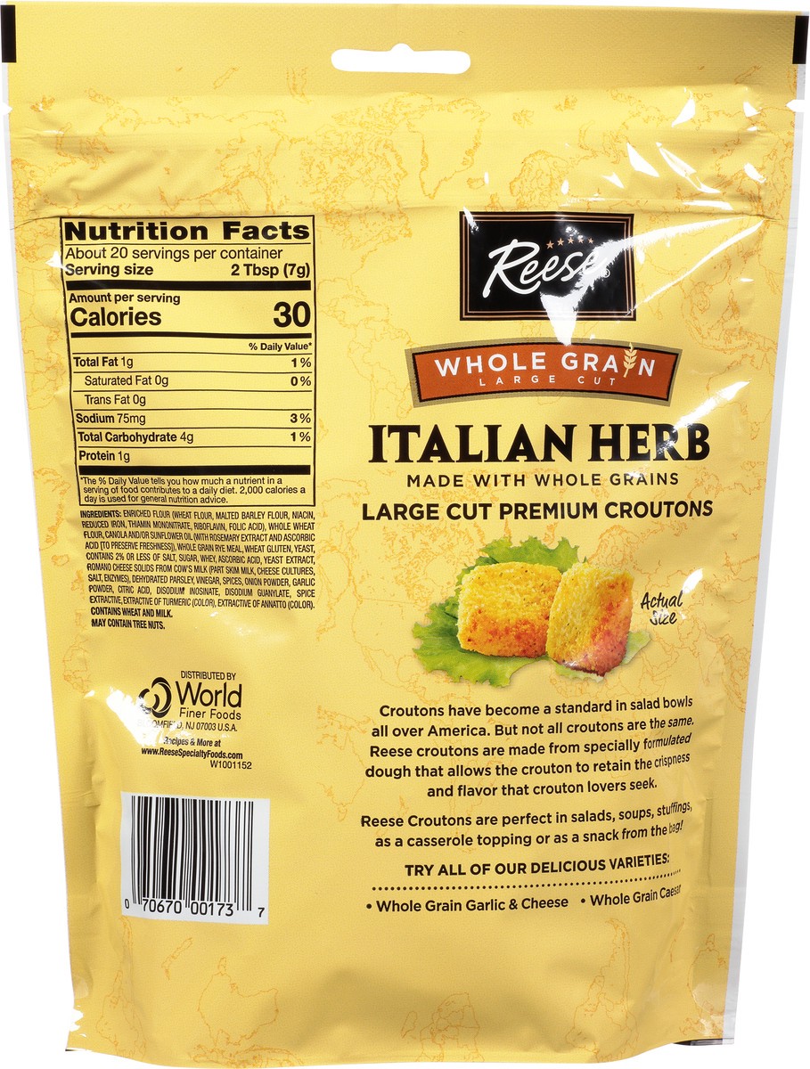 slide 12 of 12, Reese Premium Whole Grain Large Cut Italian Herb Croutons 5 oz, 5 oz