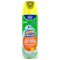 Scrubbing Bubbles Bathroom Grime Fighter Bathroom Cleaner, Aerosol Disinfectant Spray, Citrus, 20 oz