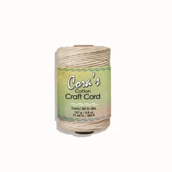 Pepperell Cora's Cotton Cord, 1MM, 300FT, Natural