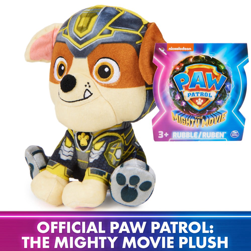 slide 3 of 5, PAW Patrol: The Mighty Movie Mighty Pups Rubble Plush Toy, 1 ct