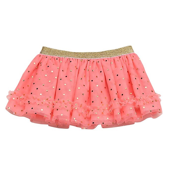 slide 1 of 1, Baby Starters Newborn Tutu Skirt - Pink with Gold Lace, 1 ct