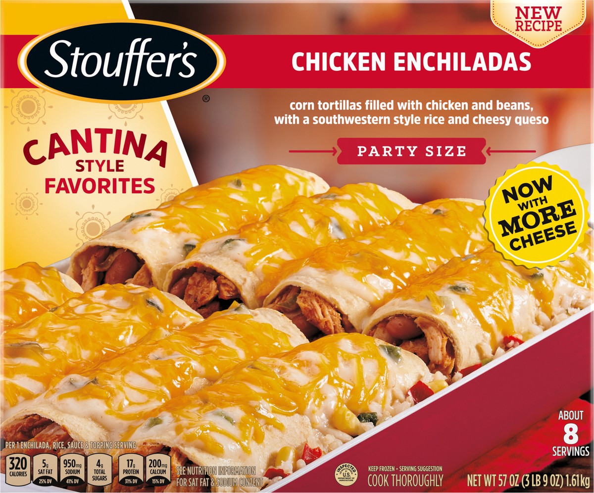 slide 5 of 8, Stouffer's Frozen Chicken Enchiladas Party Size - 57oz - 8ct, 8 ct; 57 oz