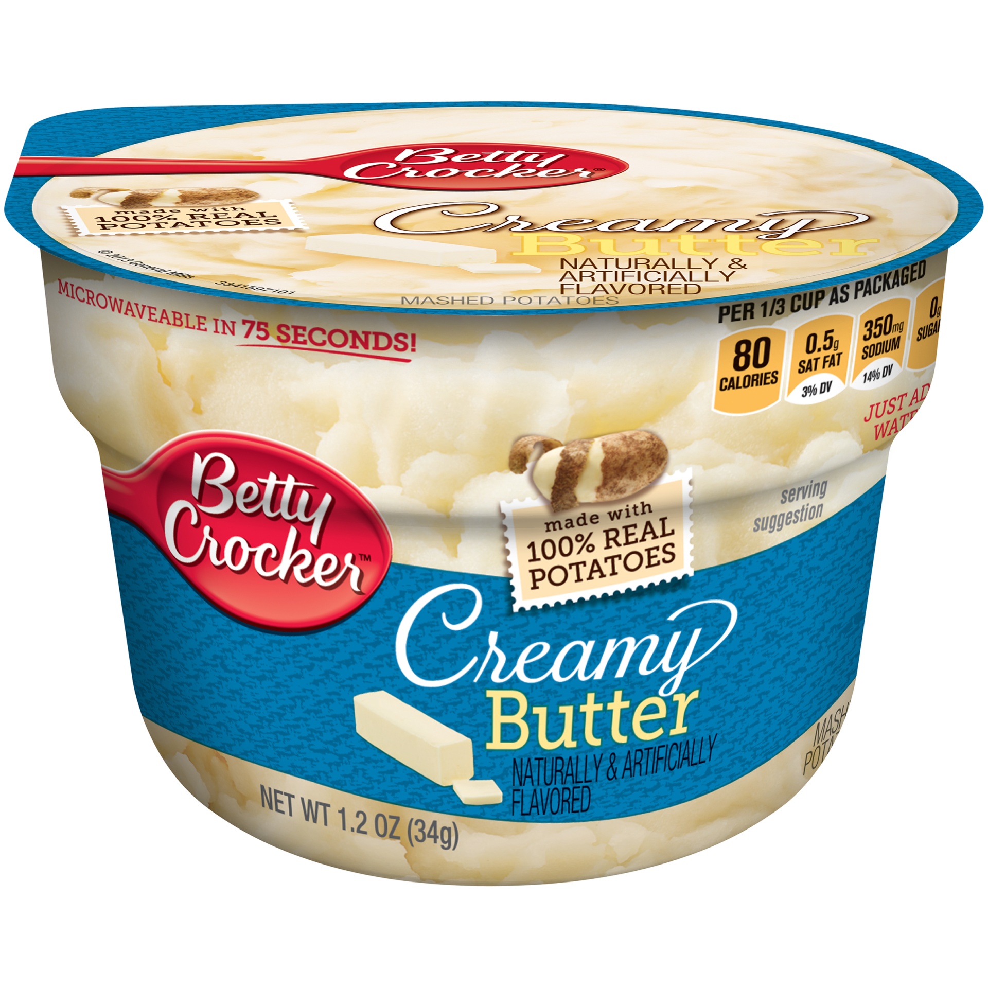 slide 1 of 1, Betty Crocker Potato Mashed Creamy Butter Cup Potatoes, 1.2 oz