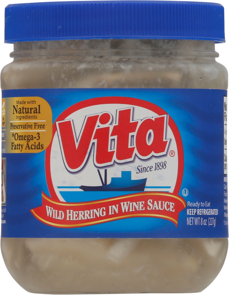 slide 8 of 9, Vita Wild Herring in Wine Sauce 8 oz, 8 oz