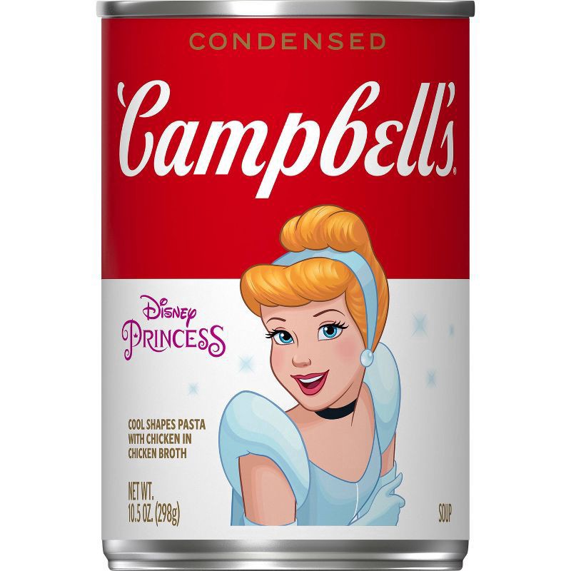 slide 1 of 5, Campbell's Disney Princess Cool Shapes Shaped Pasta With Chicken Condensed Soup, 10.5 oz