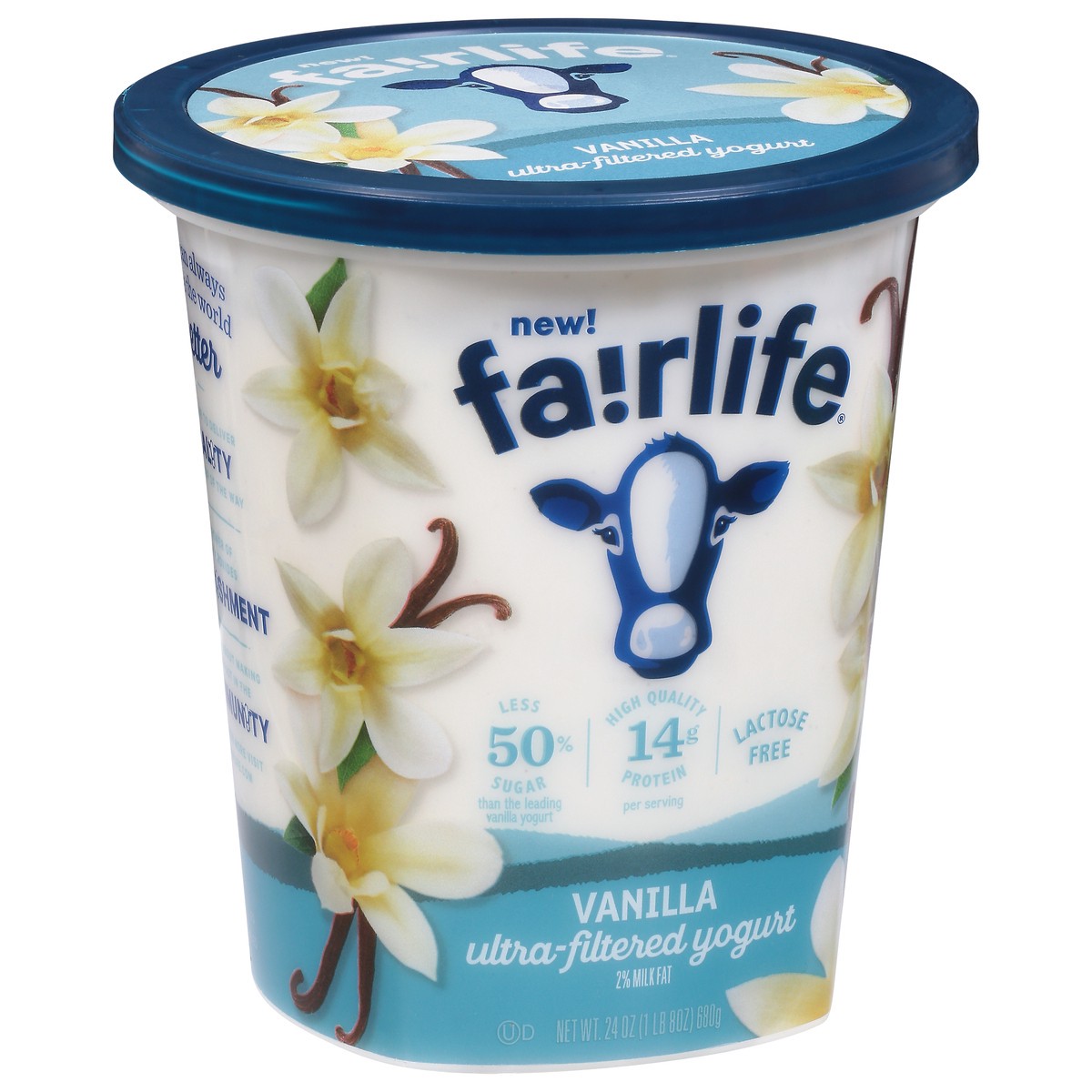 slide 2 of 9, Fairlife Vanilla Ultra-Filtered Yogurt, 2% Milk Fat, Lactose Free, Multiserve, 24 oz