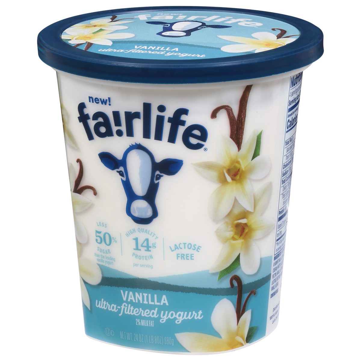 slide 3 of 9, Fairlife Vanilla Ultra-Filtered Yogurt, 2% Milk Fat, Lactose Free, Multiserve, 24 oz