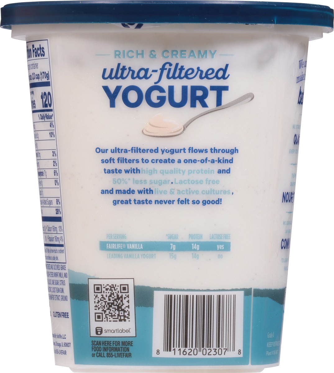 slide 5 of 9, Fairlife Vanilla Ultra-Filtered Yogurt, 2% Milk Fat, Lactose Free, Multiserve, 24 oz