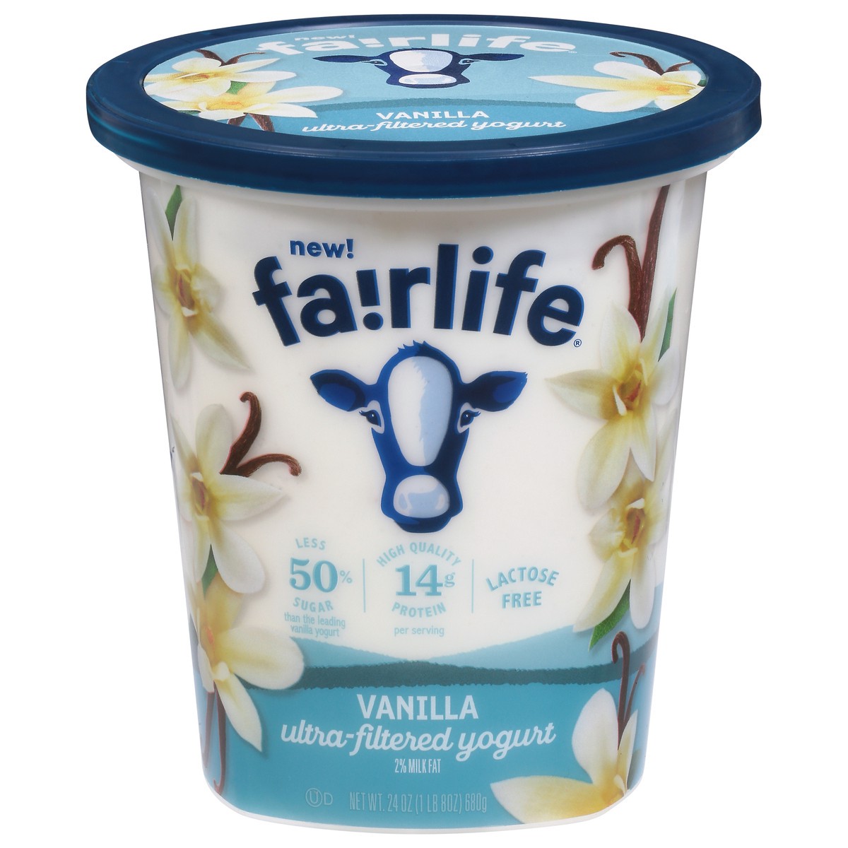 slide 1 of 9, Fairlife Vanilla Ultra-Filtered Yogurt, 2% Milk Fat, Lactose Free, Multiserve, 24 oz