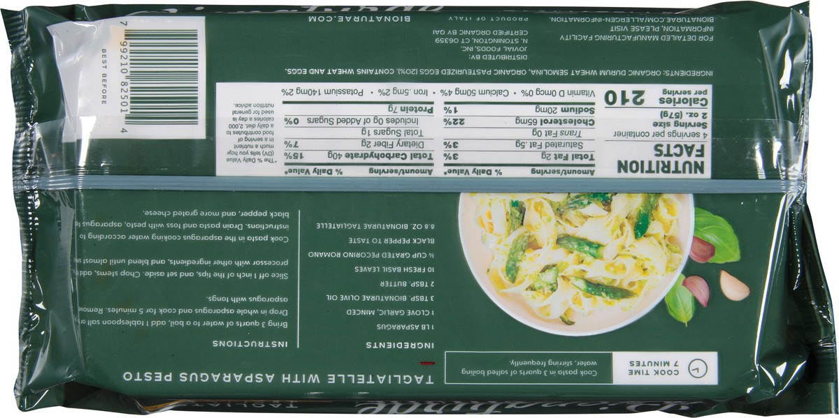 slide 10 of 13, bionaturae Tagliatelle Egg Pasta 8.8 oz, 8.8 oz