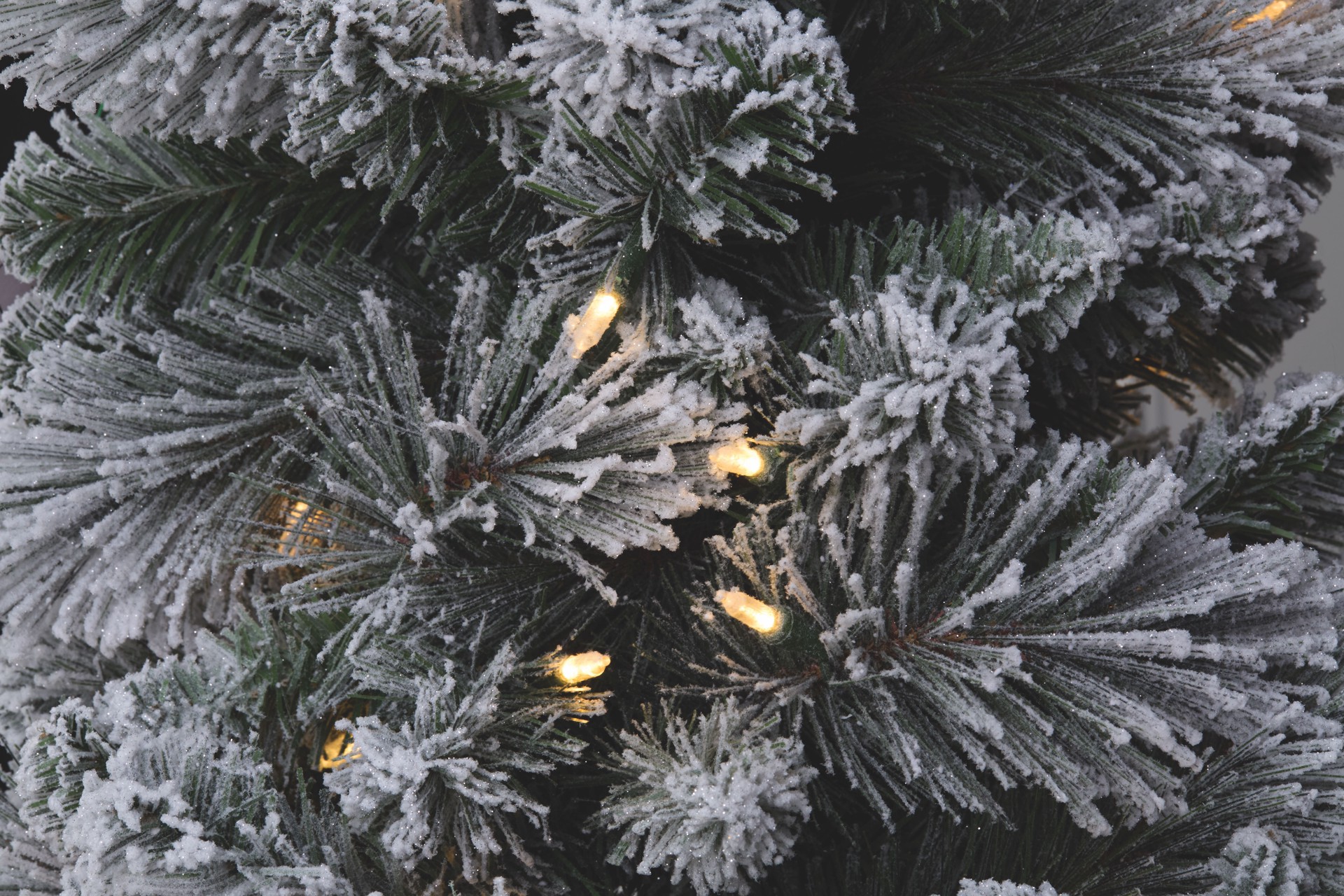 slide 3 of 9, 7ft. Pre-Lit Flocked Slim Artificial Christmas Tree, Warm White Twinkle Led Lights By Ashland, 7 ft