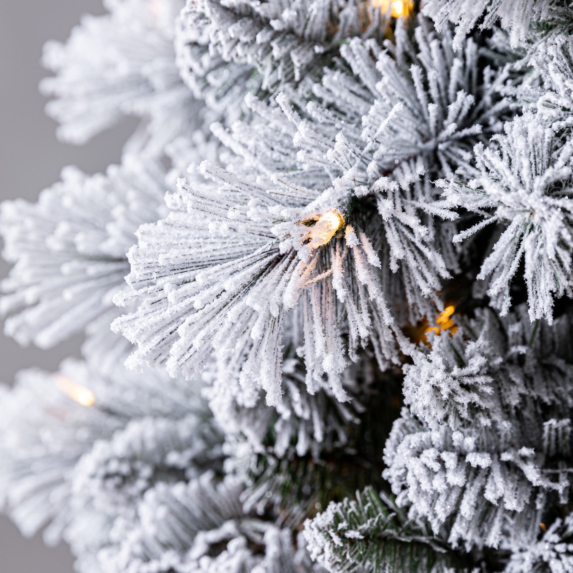 slide 8 of 9, 7ft. Pre-Lit Flocked Slim Artificial Christmas Tree, Warm White Twinkle Led Lights By Ashland, 7 ft