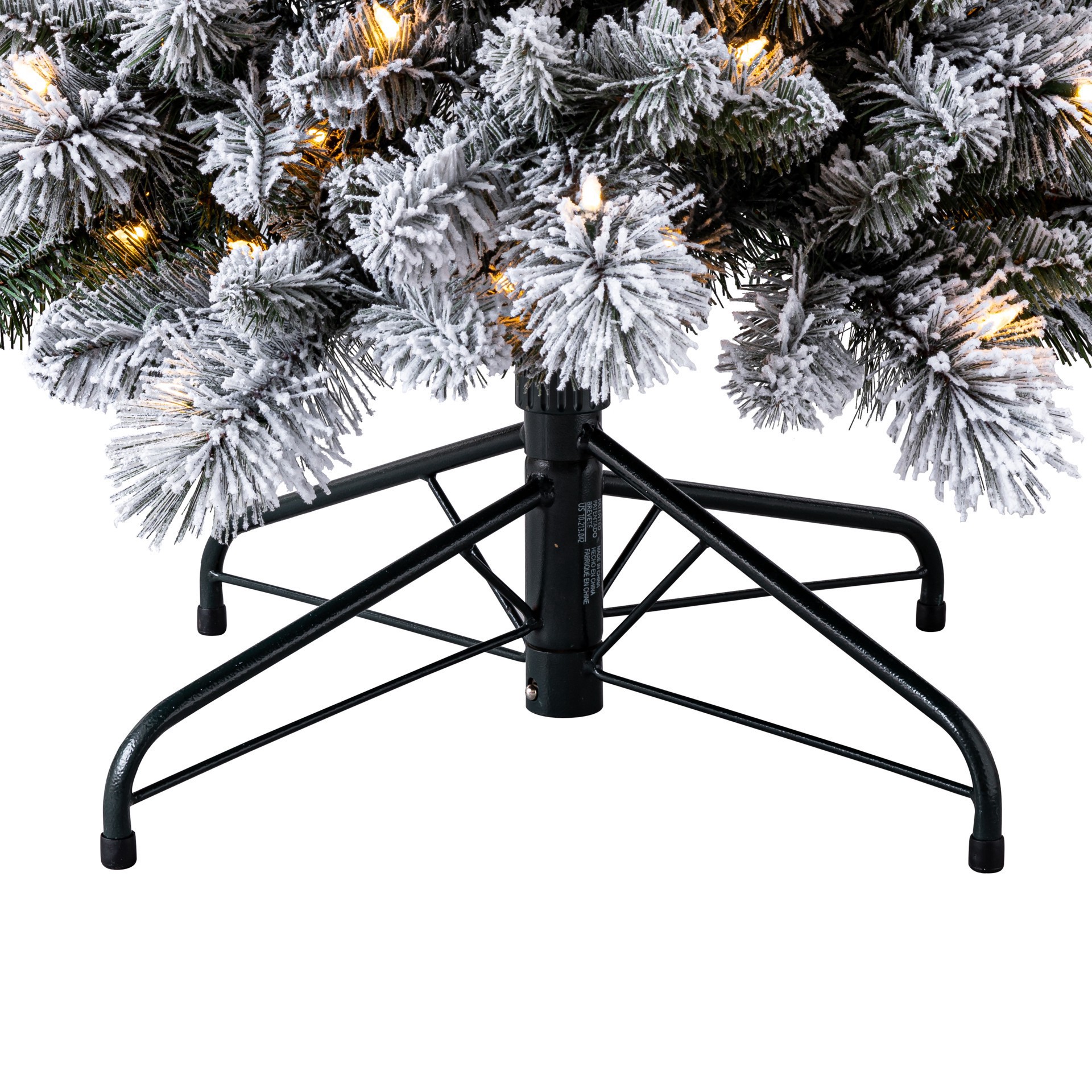 slide 2 of 9, 7ft. Pre-Lit Flocked Slim Artificial Christmas Tree, Warm White Twinkle Led Lights By Ashland, 7 ft