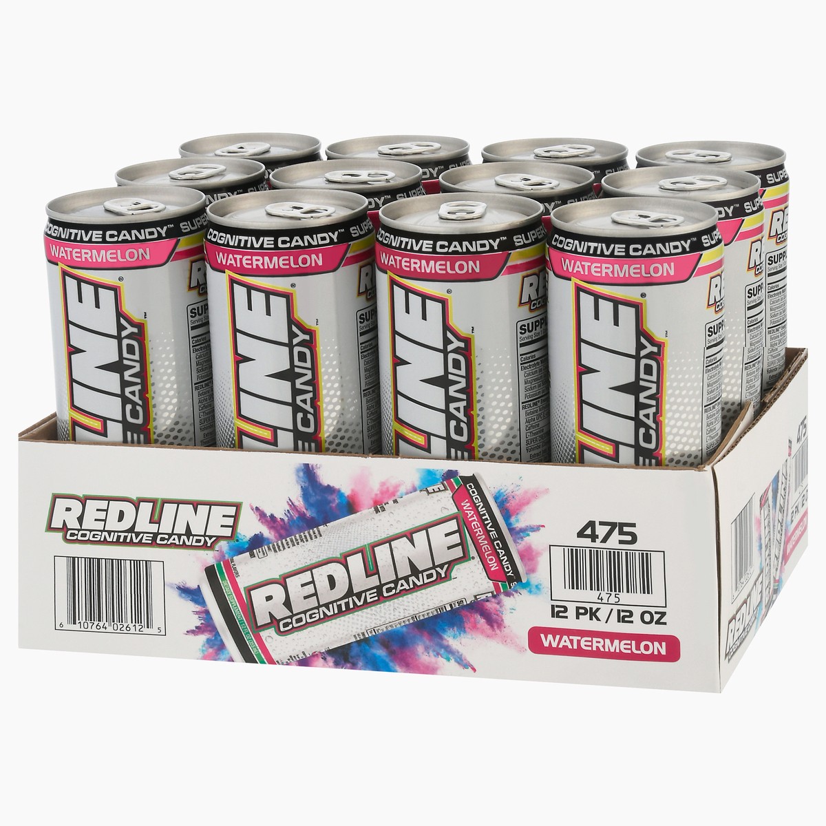 slide 7 of 12, Redline Cognitive Candy Watermelon Energy Drink - 12 ct, 12 ct