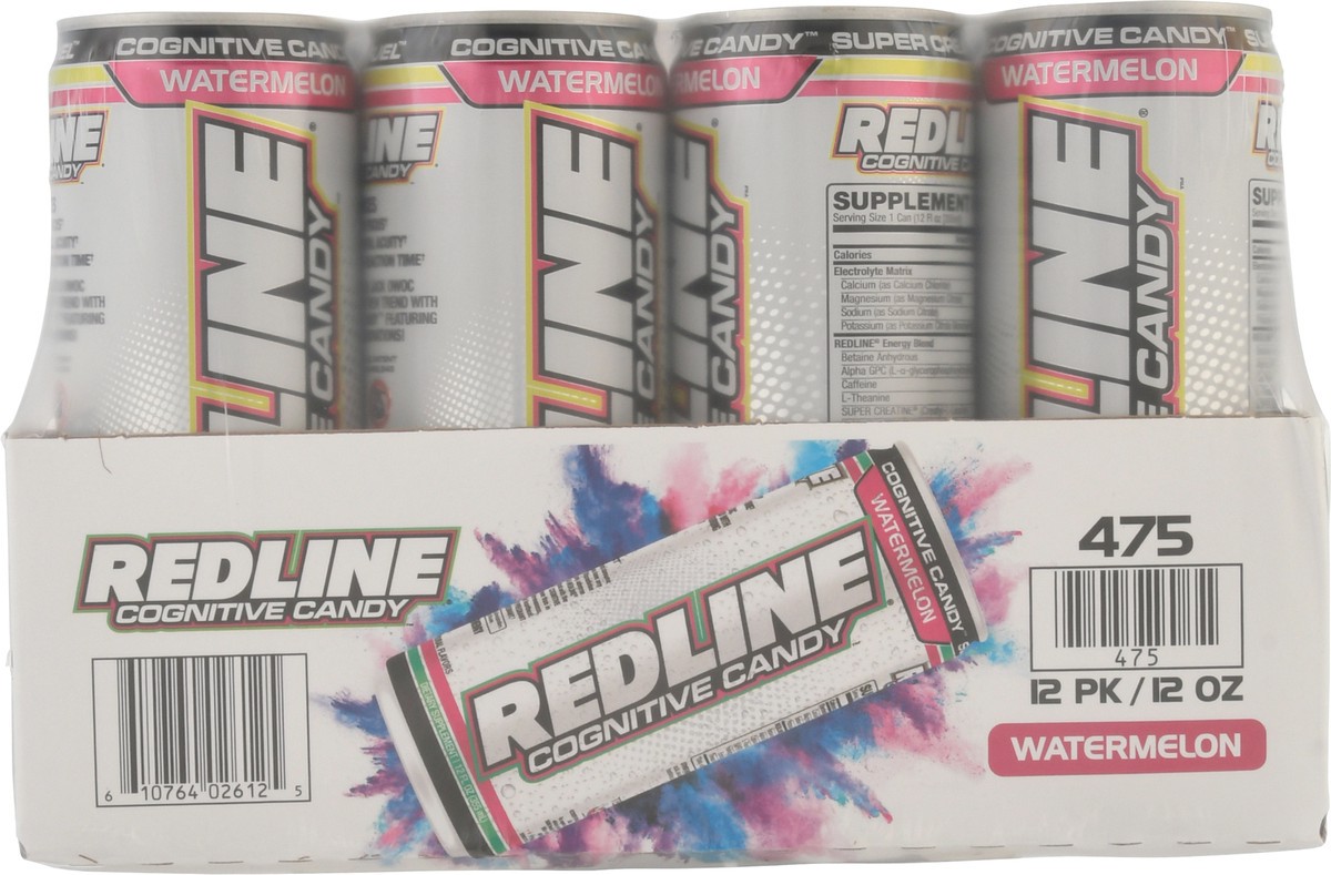 slide 4 of 12, Redline Cognitive Candy Watermelon Energy Drink - 12 ct, 12 ct