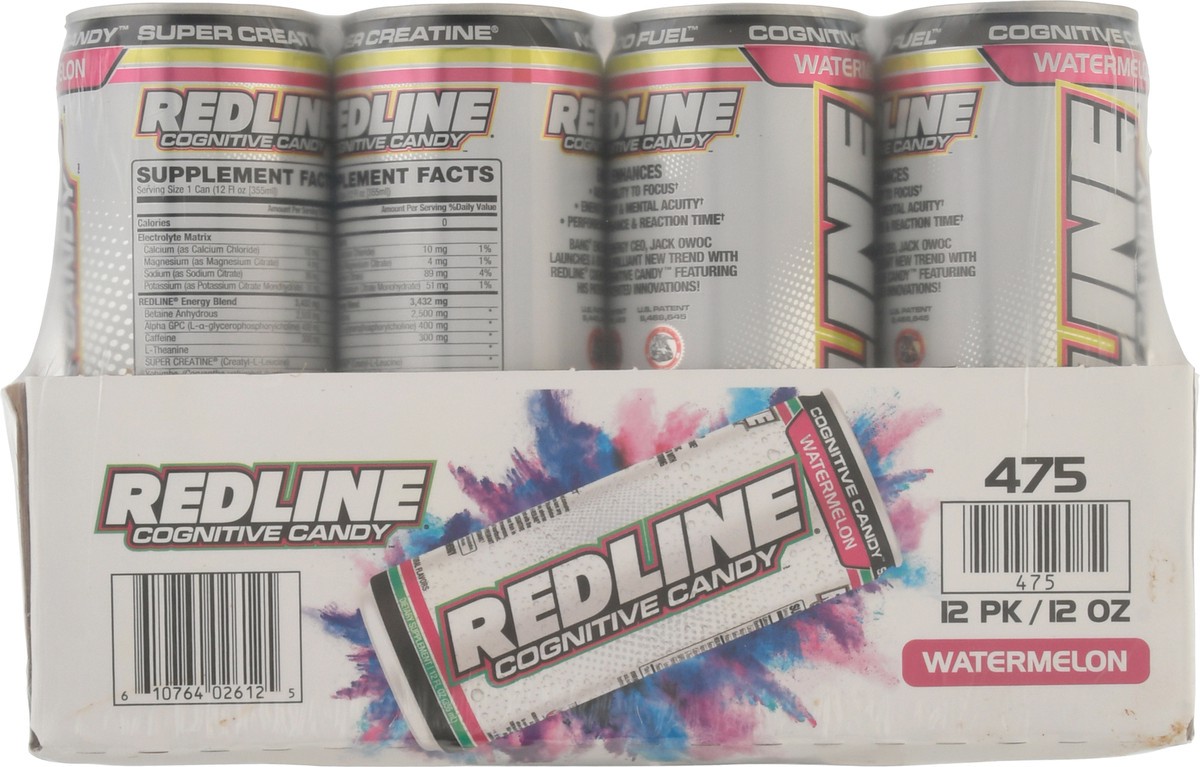 slide 11 of 12, Redline Cognitive Candy Watermelon Energy Drink - 12 ct, 12 ct