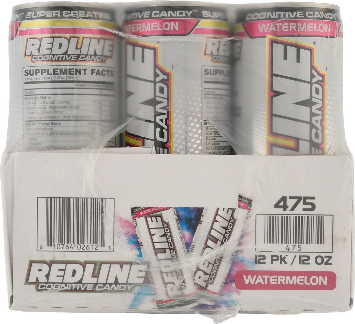 slide 5 of 12, Redline Cognitive Candy Watermelon Energy Drink - 12 ct, 12 ct