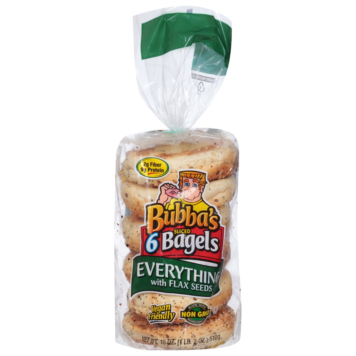 slide 1 of 5, Bubba's Everything Bagel, 6 ct; 18 oz