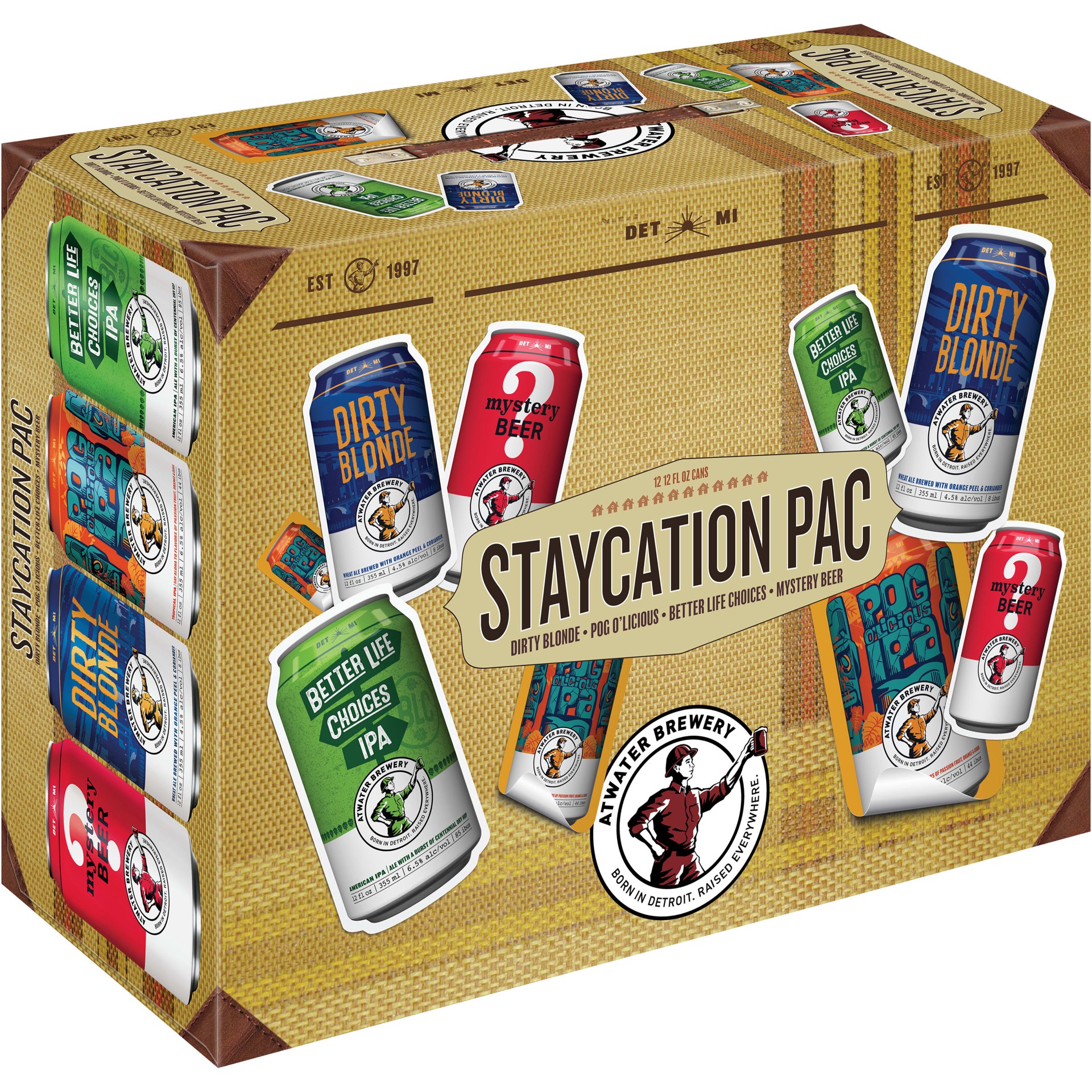 slide 5 of 5, Atwater Staycation Variety Pack Atwater Staycation Craft Beer Variety Pack, 4.5% - 6.5% ABV, 12 pack, 12-oz beer cans, 12 fl oz