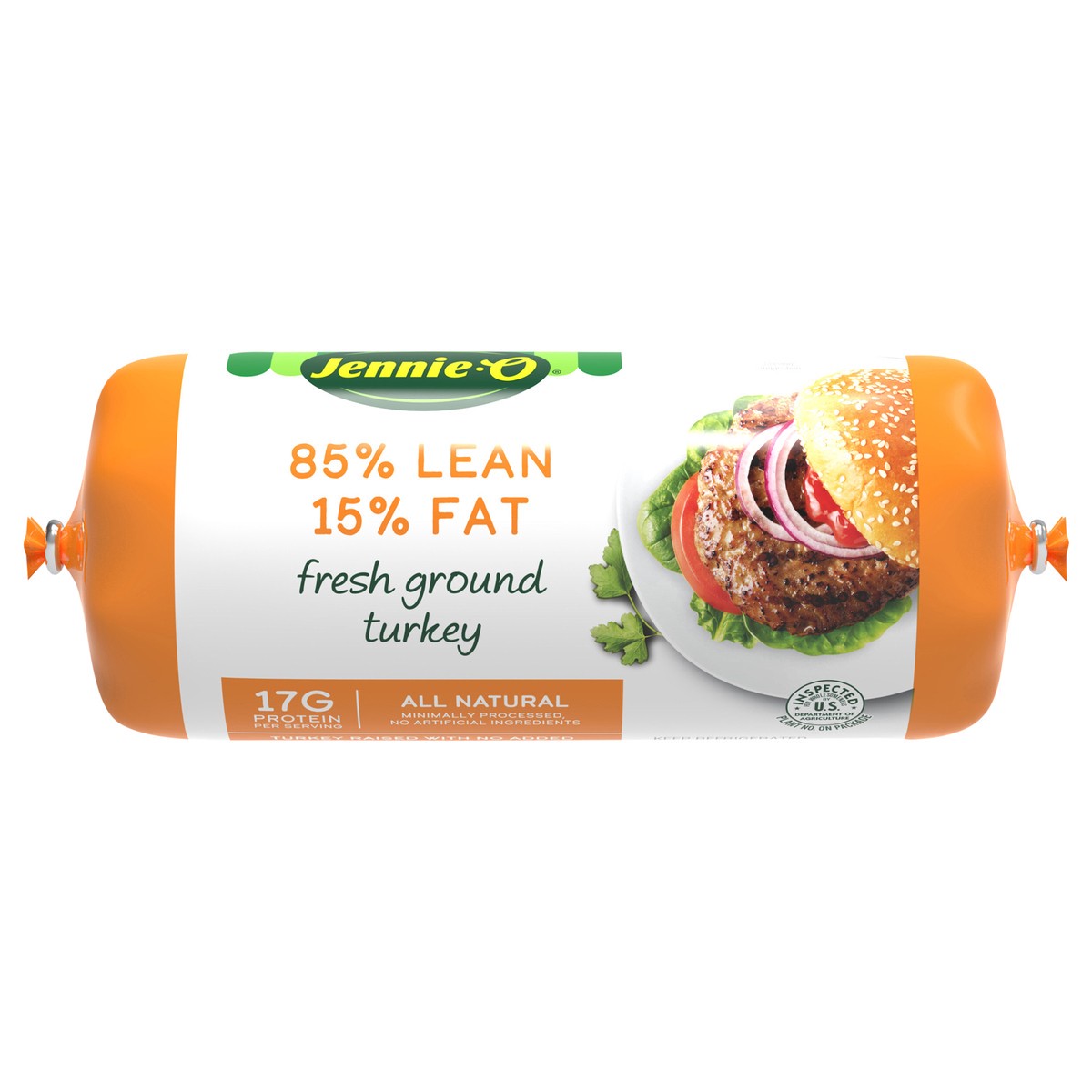 slide 4 of 10, JENNIE-O Ground Turkey 85% Lean / 15% Fat - 3 lb. chub, 3 lb