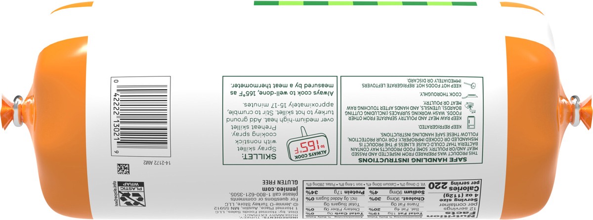 slide 6 of 10, JENNIE-O Ground Turkey 85% Lean / 15% Fat - 3 lb. chub, 3 lb