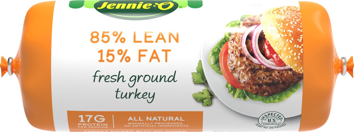 slide 2 of 10, JENNIE-O Ground Turkey 85% Lean / 15% Fat - 3 lb. chub, 3 lb