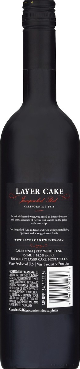 slide 5 of 9, Layer Cake California 2018 Jampacked Red Wine 750 ml, 750 ml