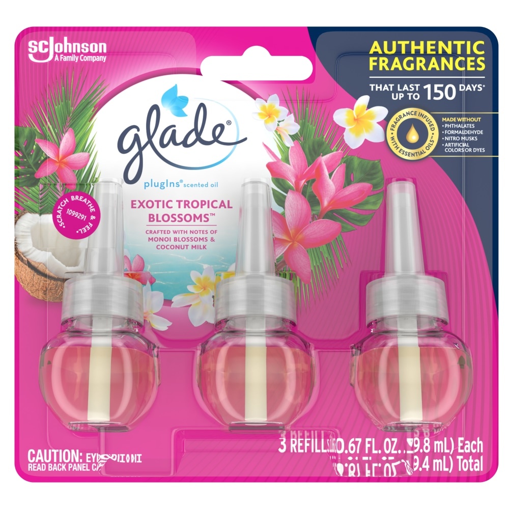 Glade Exotic Tropical Blossoms Scented Oil Plugins Refills 3 ct; 0.67