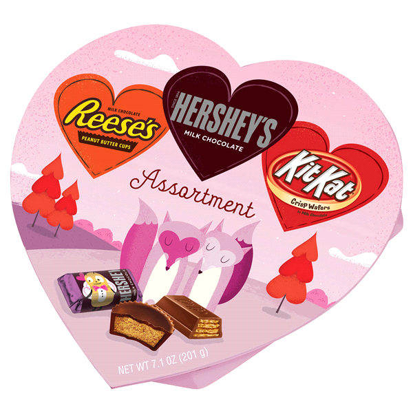 slide 1 of 3, Hershey's Valentine's Miniatures Assortment Heart Box, 7.1 oz