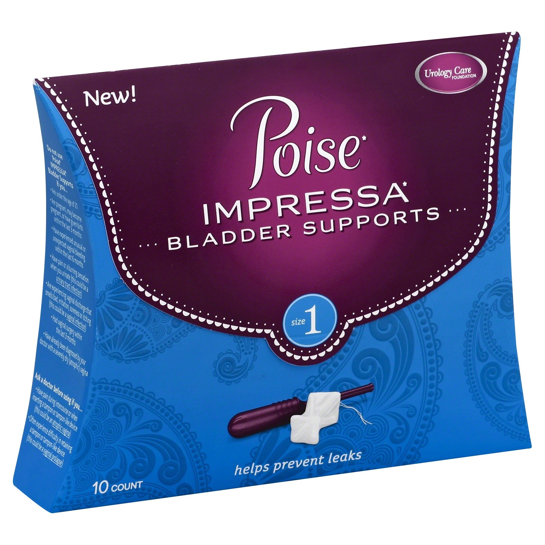 slide 1 of 1, Poise Impressa Bladder Supports, Size 1 , 10 ct