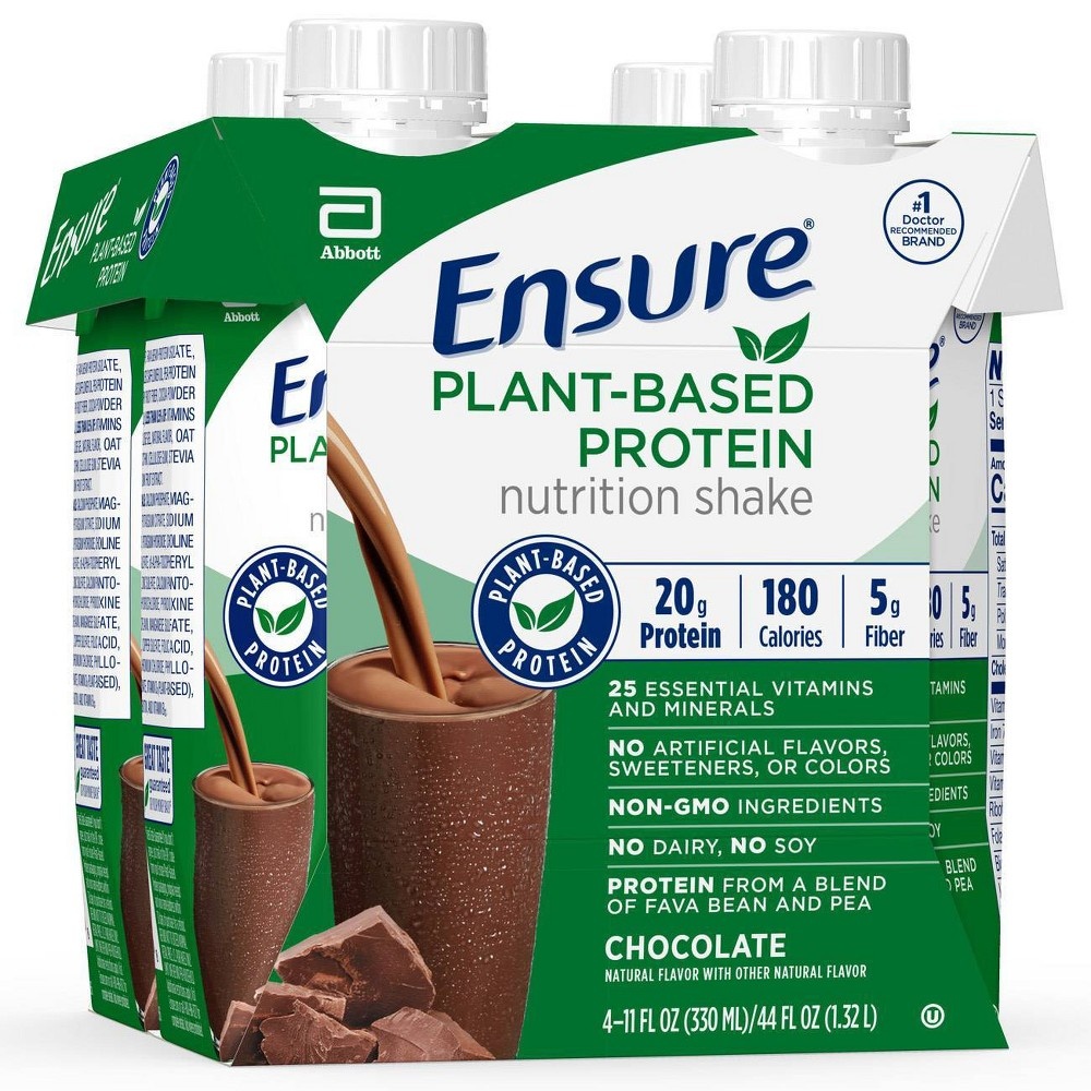 slide 2 of 5, Ensure Plant Based Protein Nutrition Shake Chocolate, 4 ct