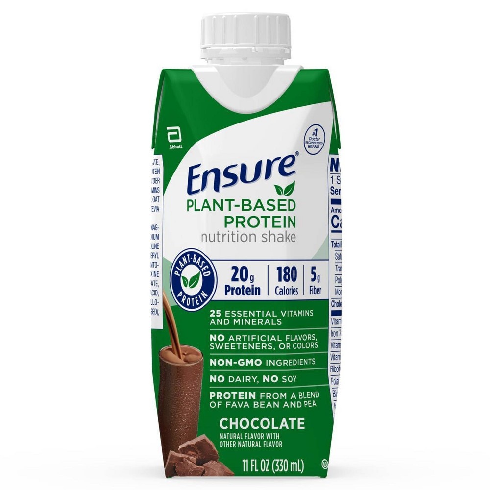 slide 5 of 5, Ensure Plant Based Protein Nutrition Shake Chocolate, 4 ct